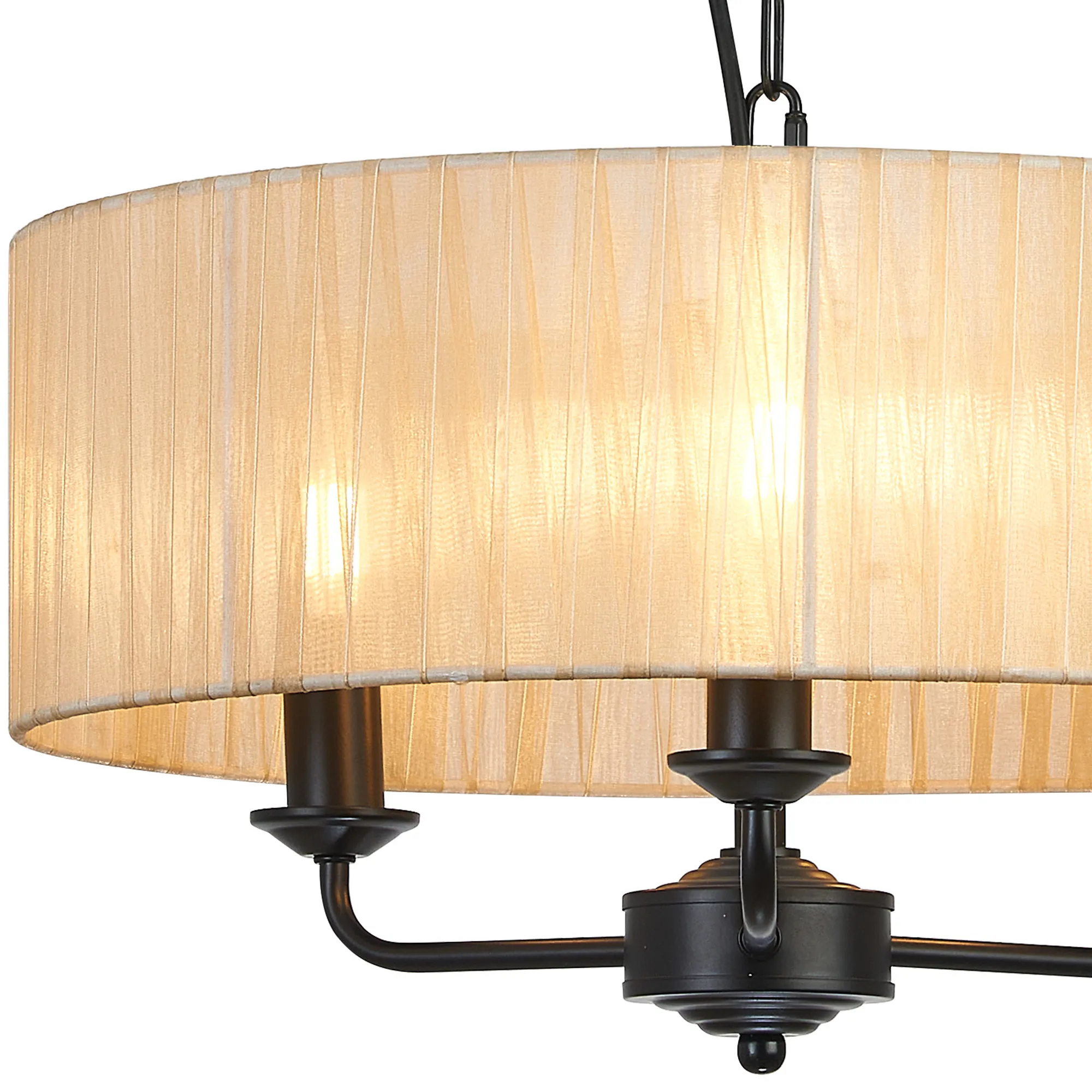 Banyan 45cm 3 Light Pendant Matt Black, Soft Bronze DK1029  Deco Banyan MB SB
